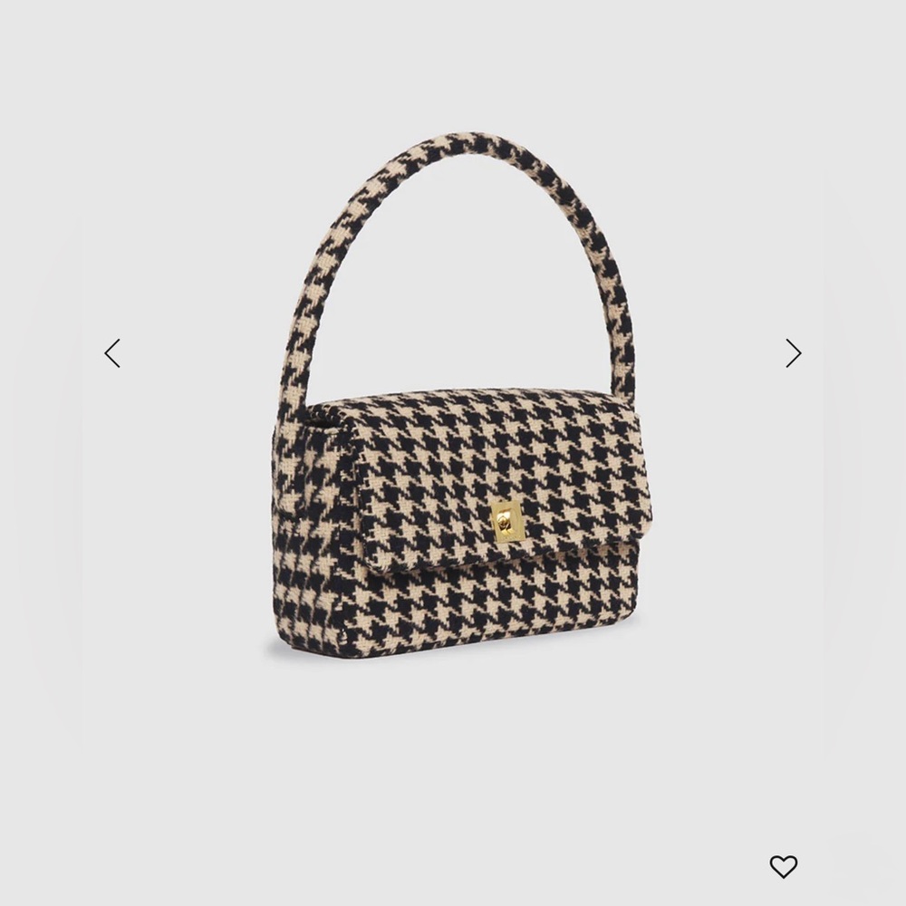 Anine Bing Black & Cream Houndstooth Shoulder Bag - Picture 4 of 14
